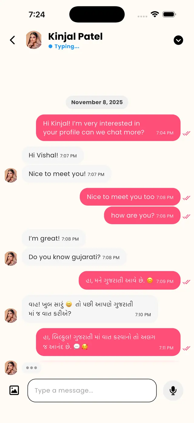 ShaadiMitra chat view